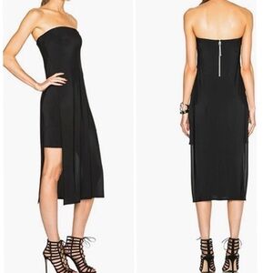 Helmut Lang Black Faint Strapless Dress